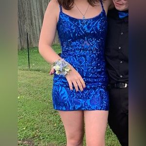 blue Hoco dress, size 0, brand Alyce Paris